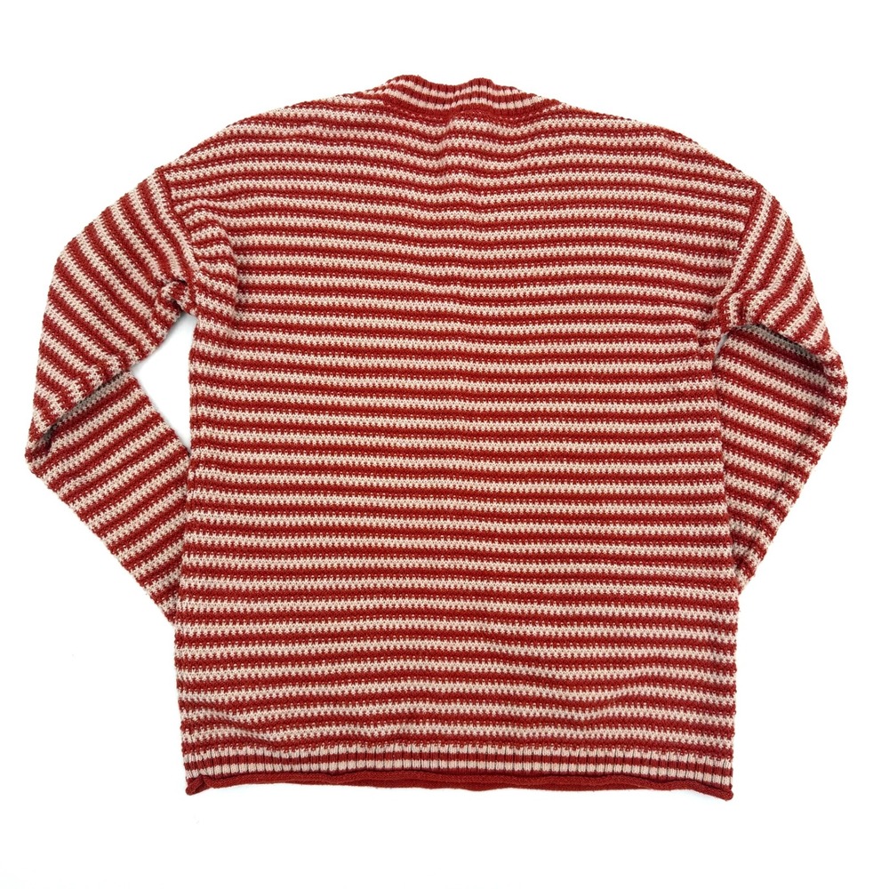 Madewell Women Red Cream Striped Crewneck Sweater Cotton Blend XXS‎ NB358 - Picture 11 of 12
